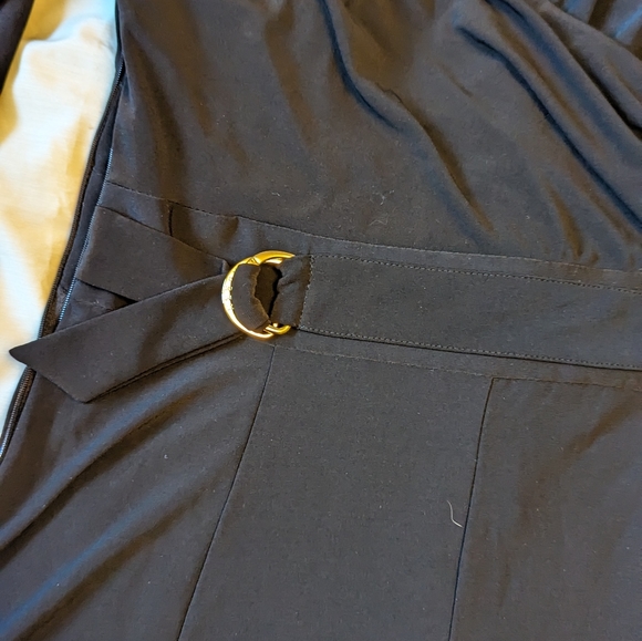 Ralph Lauren sz10 stretch black wrap, fit & flare black long sleeve dress EUC - Picture 4 of 7